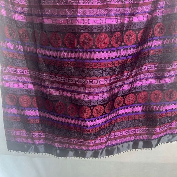 Jessica McClintock Gunne Sax Strapless Purple Mixed Print Cocktail Dress Sz 11‎ - Picture 4 of 11